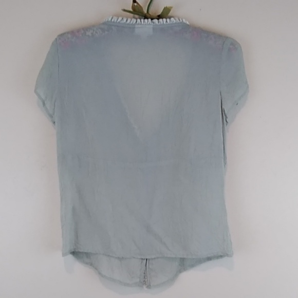 J. Jill Light Olive Green Sheer Top - Picture 3 of 7